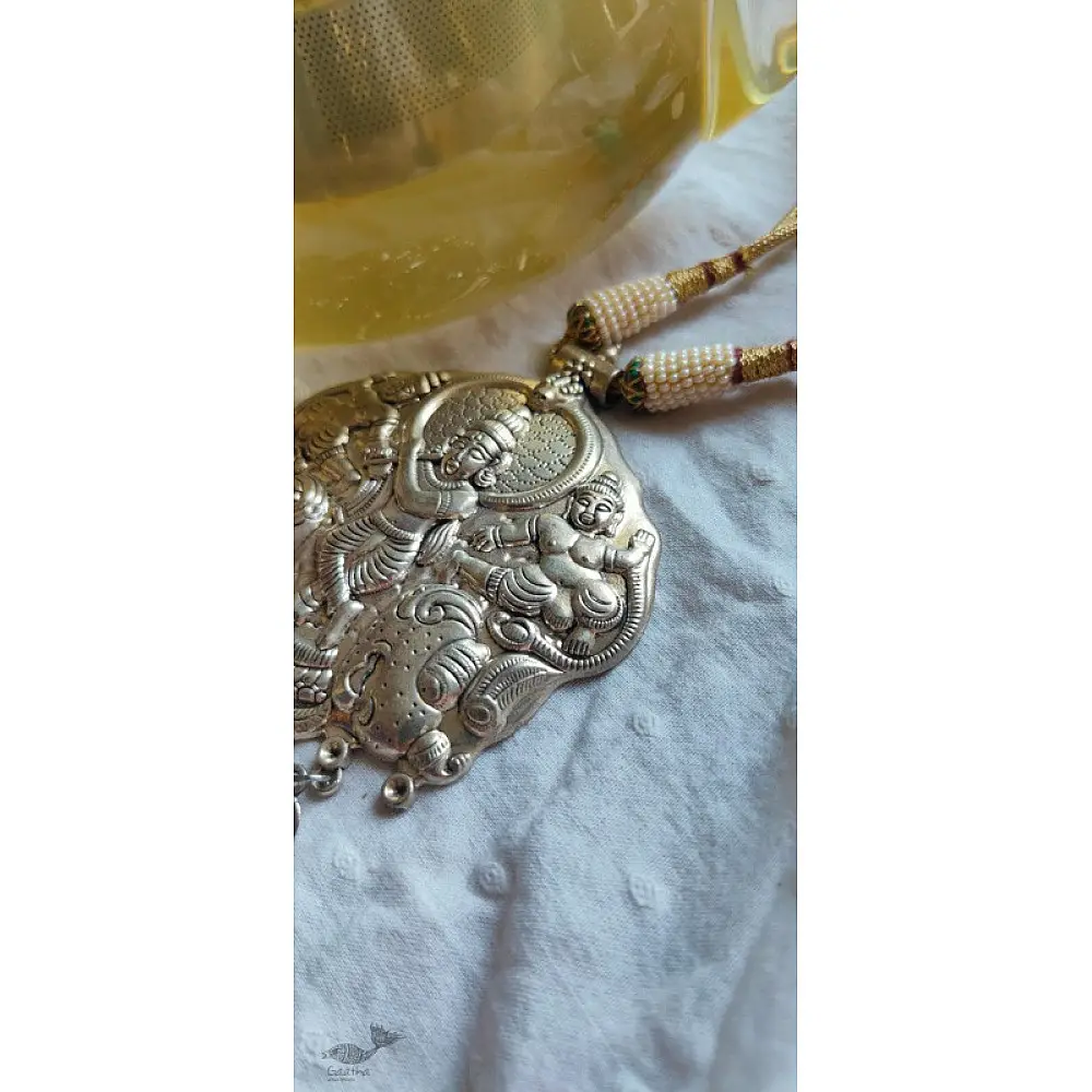 shop handmade Designer Bead & stone Long Necklace  - Krishna Pendant 