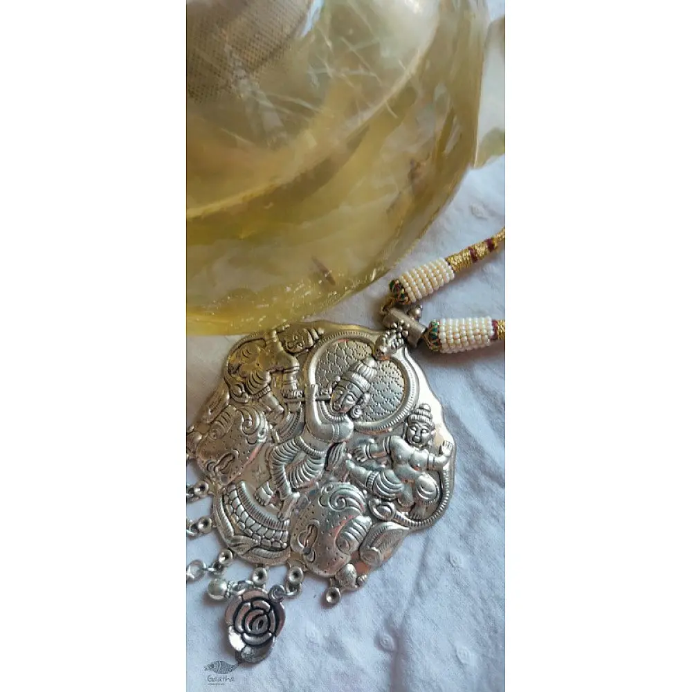 shop handmade Designer Bead & stone Long Necklace  - Krishna Pendant 