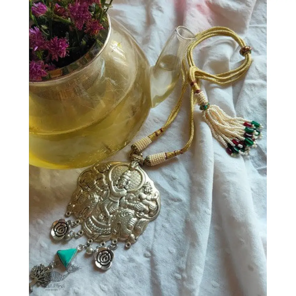 shop handmade Designer Bead & stone Long Necklace  - Krishna Pendant 