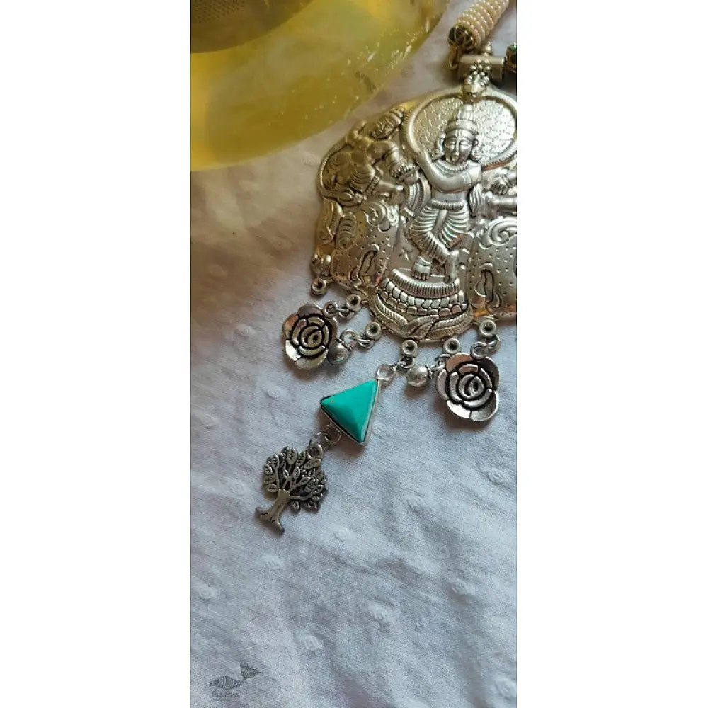 shop handmade Designer Bead & stone Long Necklace  - Krishna Pendant 