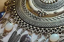 Power Goddess | Blue & White Bead & stone Necklace