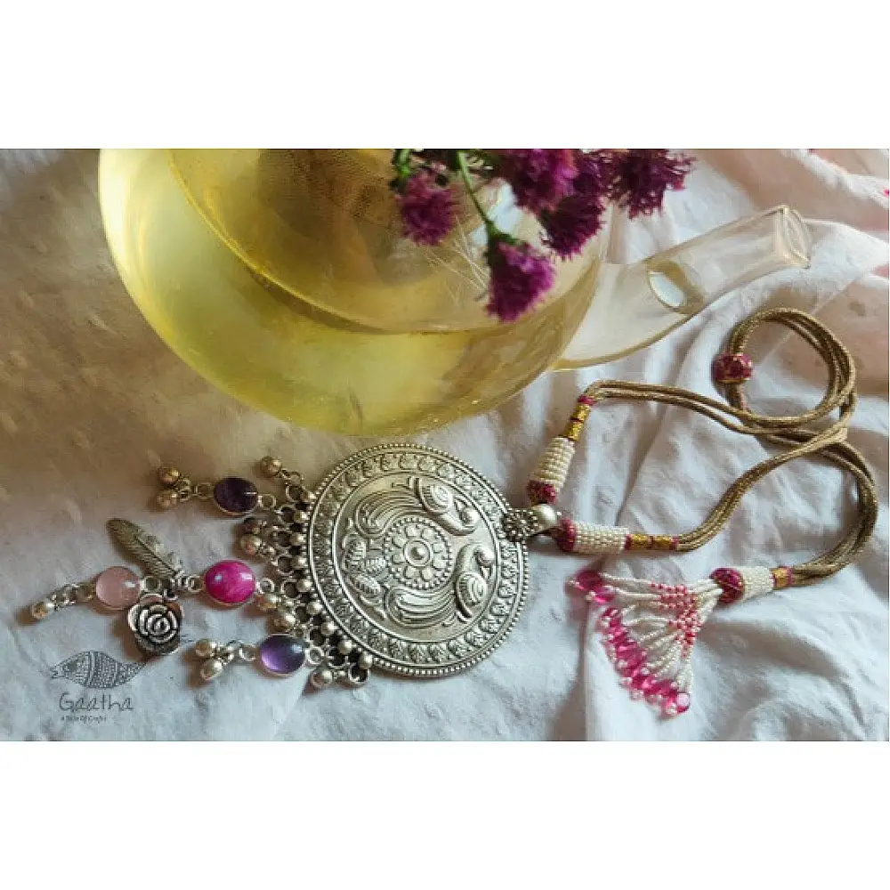 shop handmade Designer Bead & stone Long Necklace