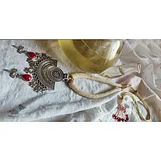 Power Goddess | Bead & Red stone Necklace