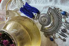 Power Goddess | Blue & White Bead & stone Necklace