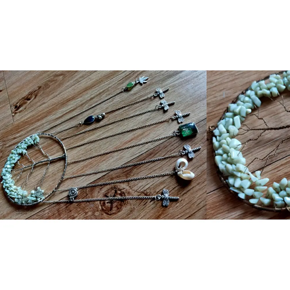shop handmade stone and metal dream catcher - hangings