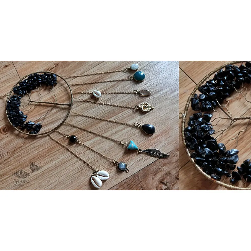shop handmade stone and metal dream catcher - hangings