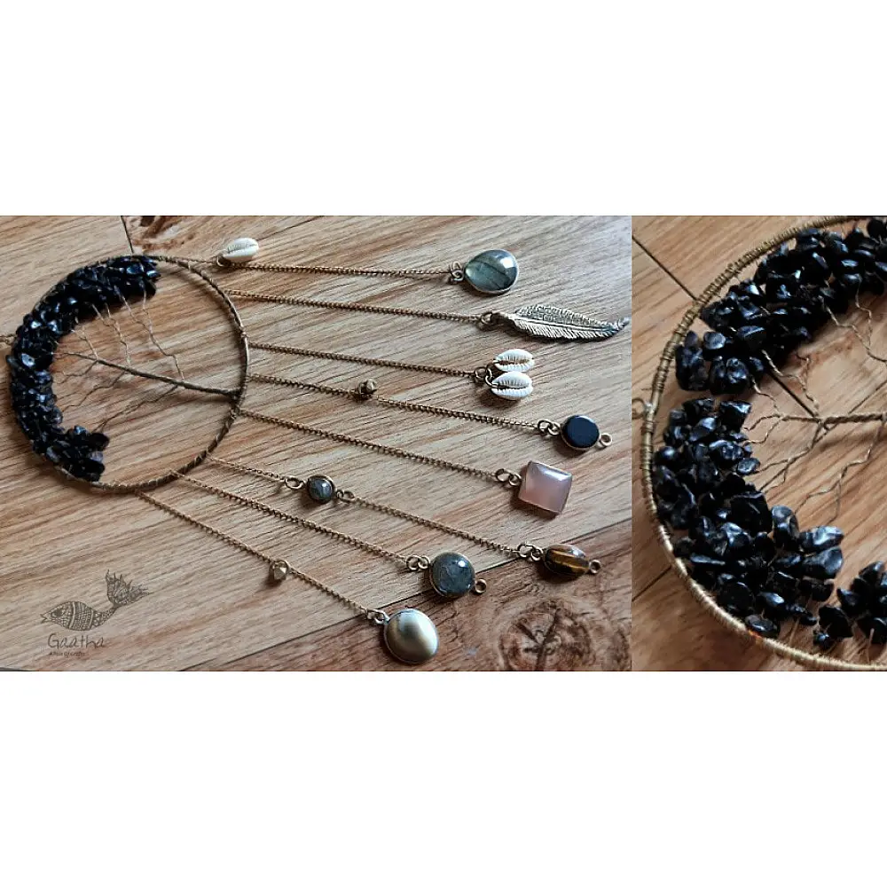 shop handmade stone and metal dream catcher - hangings