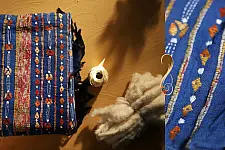 सूती ▦ Handloom Cotton Saree ~ Kantha work ~ 48