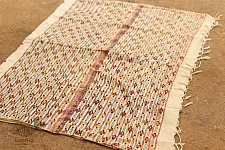सूती ▦ Handloom Cotton Saree ~ Kantha work ~ 49