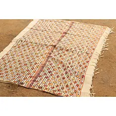 सूती ▦ Handloom Cotton Saree ~ Kantha work ~ 49