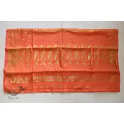 Indrani . इंद्राणी | Jacquard Hand loom ~ Dhakai Zari Jamdani Saree ~ Peach Orange