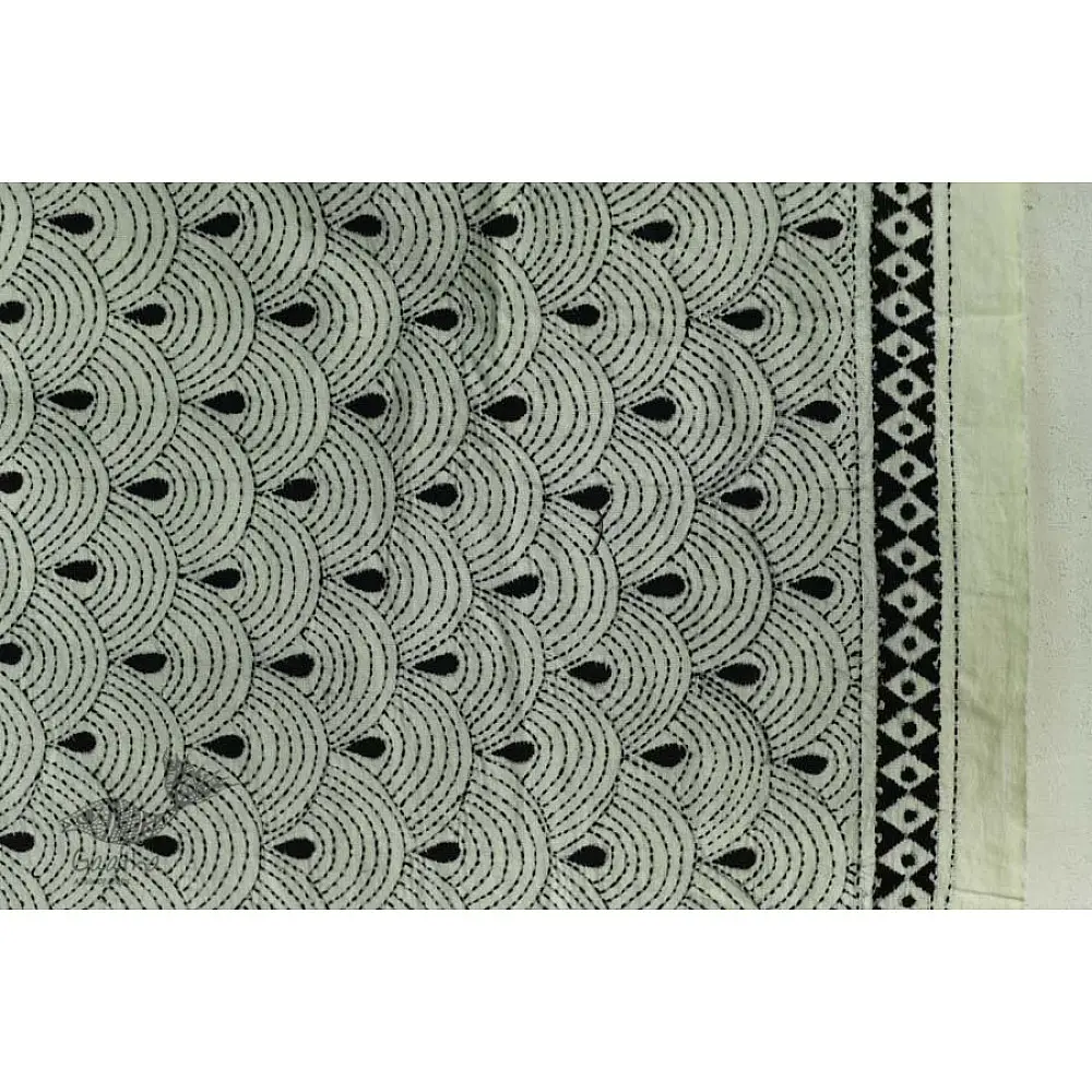 Indrani . इंद्राणी | Handloom Cotton Dupatta ~ Kantha work ~ 15