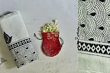 Indrani . इंद्राणी | Handloom Cotton Dupatta ~ Kantha work ~ 15
