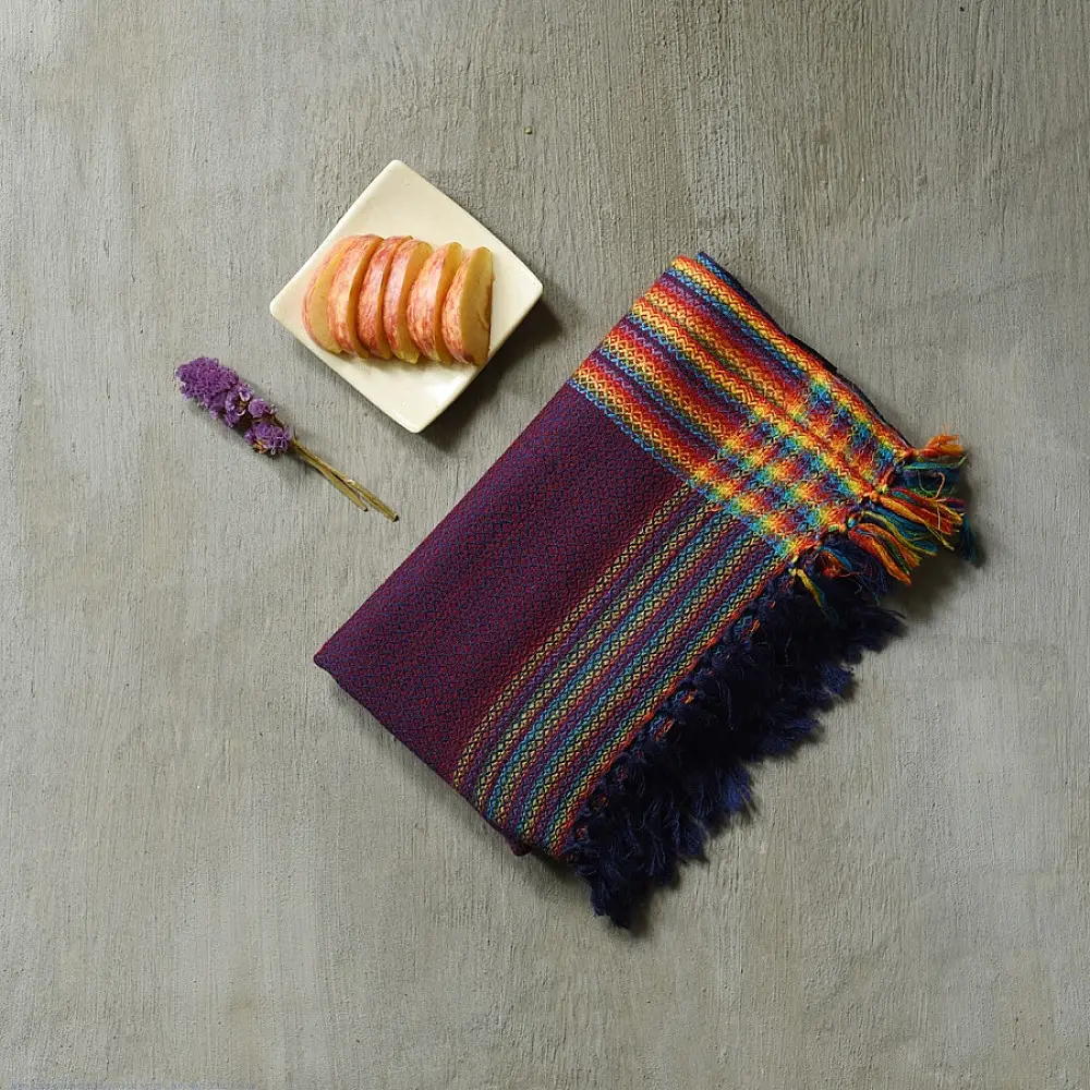 Shop Himalayan Handloom Woolen Stole - violet color
