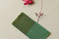 Mountain Loom ✜ Uttarakhand Handloom Cotton Scarf - Green 