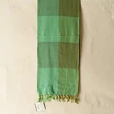 Mountain Loom ✜ Uttarakhand Handloom Cotton Scarf - Green 