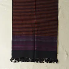 Falguni | Handloom Himalayan Woolen Stole ~ Black Stripes