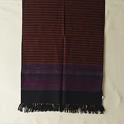 Falguni | Handloom Himalayan Woolen Stole ~ Black Stripes