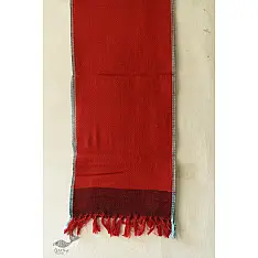 Cold Hands, Warm Heart.. | Handwoven Woolen Muffler / Scarf - Red