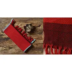 Cold Hands, Warm Heart.. | Handwoven Woolen Muffler / Scarf - Red