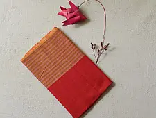 Mountain Loom ✜ Himalayan Handloom Pure Cotton Red Stole