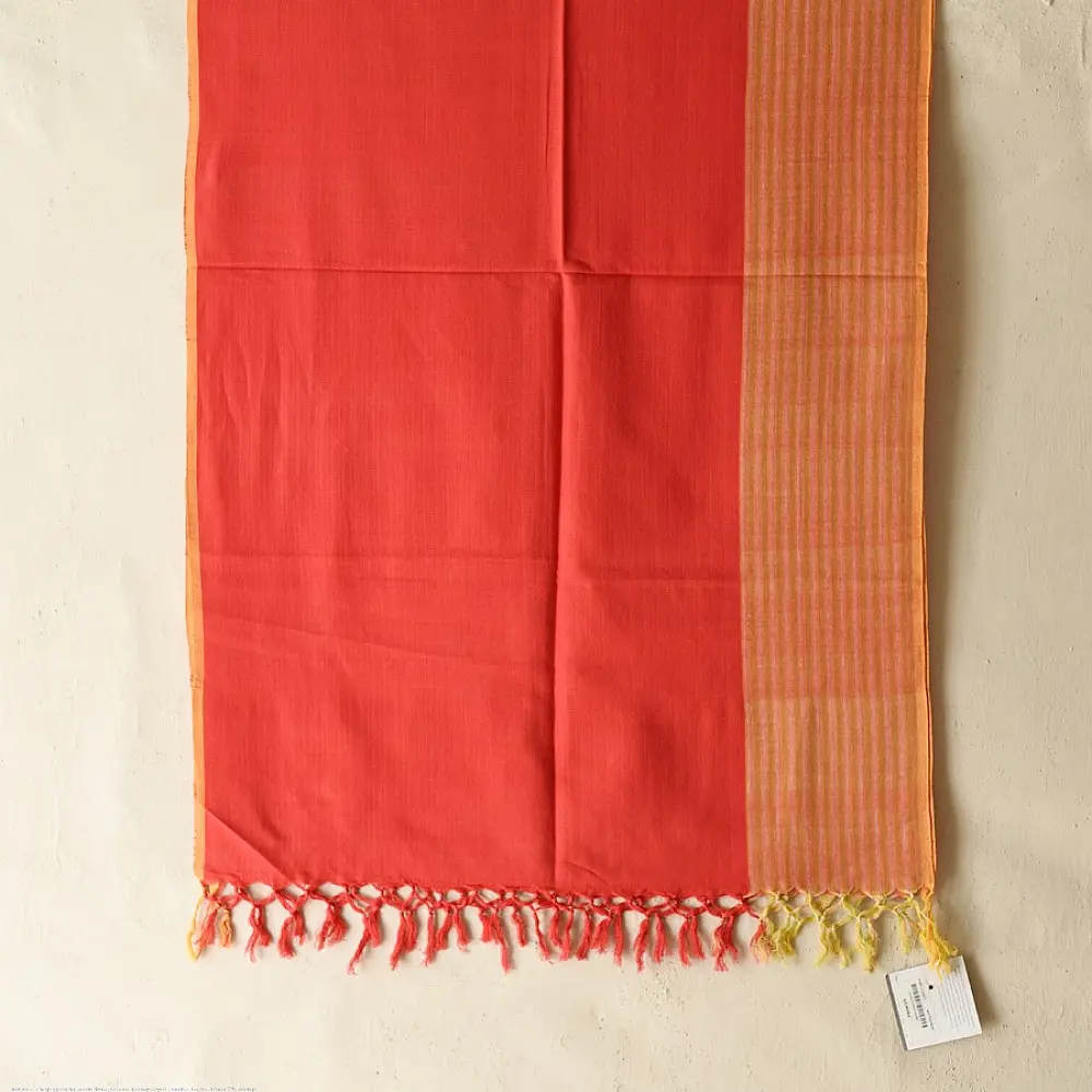 Buy Himalayan Handloom Pure Cotton Red Stole