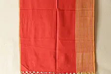 Mountain Loom ✜ Himalayan Handloom Pure Cotton Red Stole