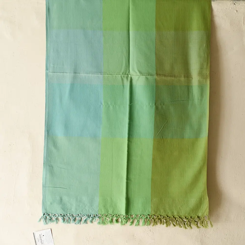 Buy Himalayan Handloom Cotton Stole Green Shaded