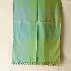 Mountain Loom ✜ Handloom Cotton Stole - Green Shaded