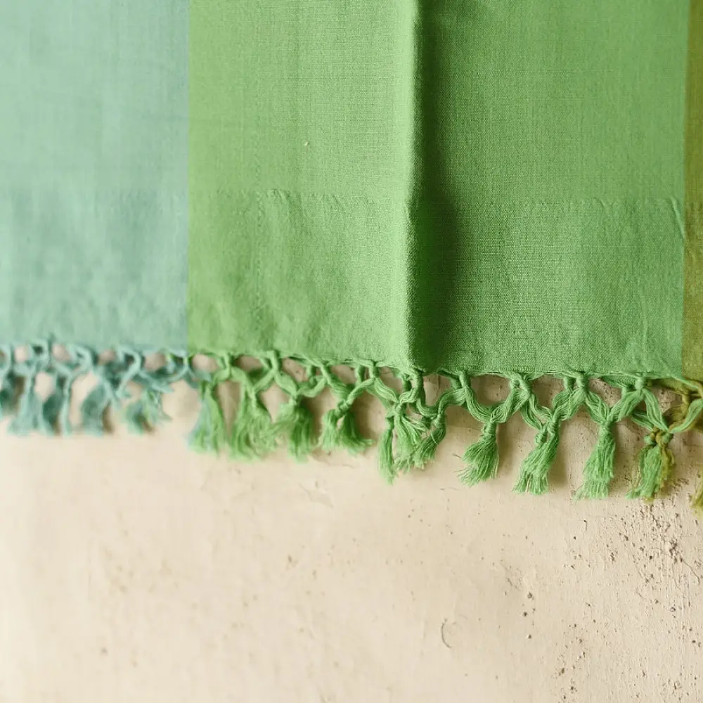 Buy Himalayan Handloom Cotton Stole Green Shaded
