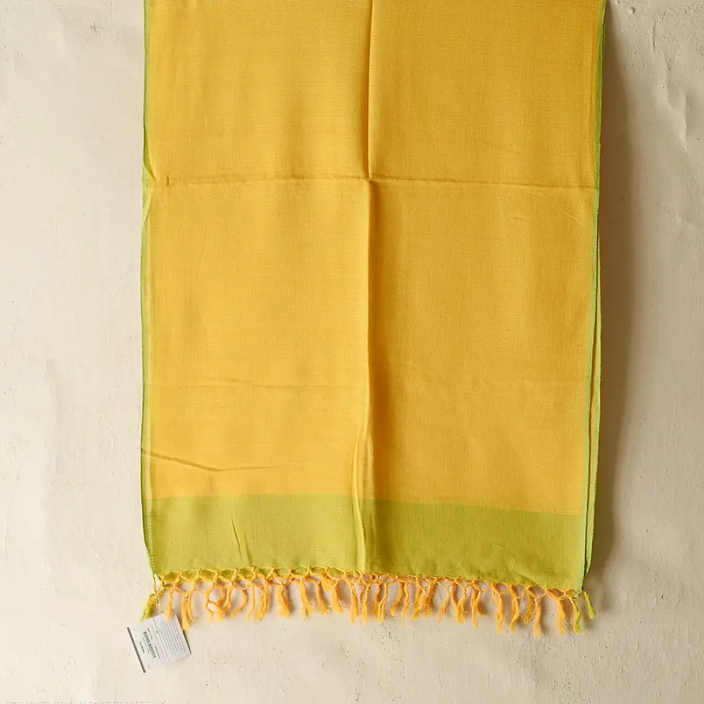 Buy Himalayan Handloom Cotton Stole - Yellow