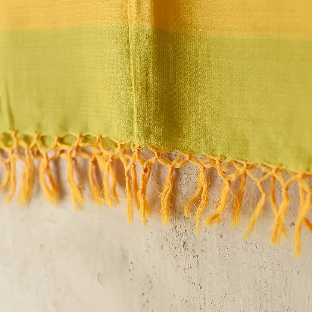 Buy Himalayan Handloom Cotton Stole - Yellow