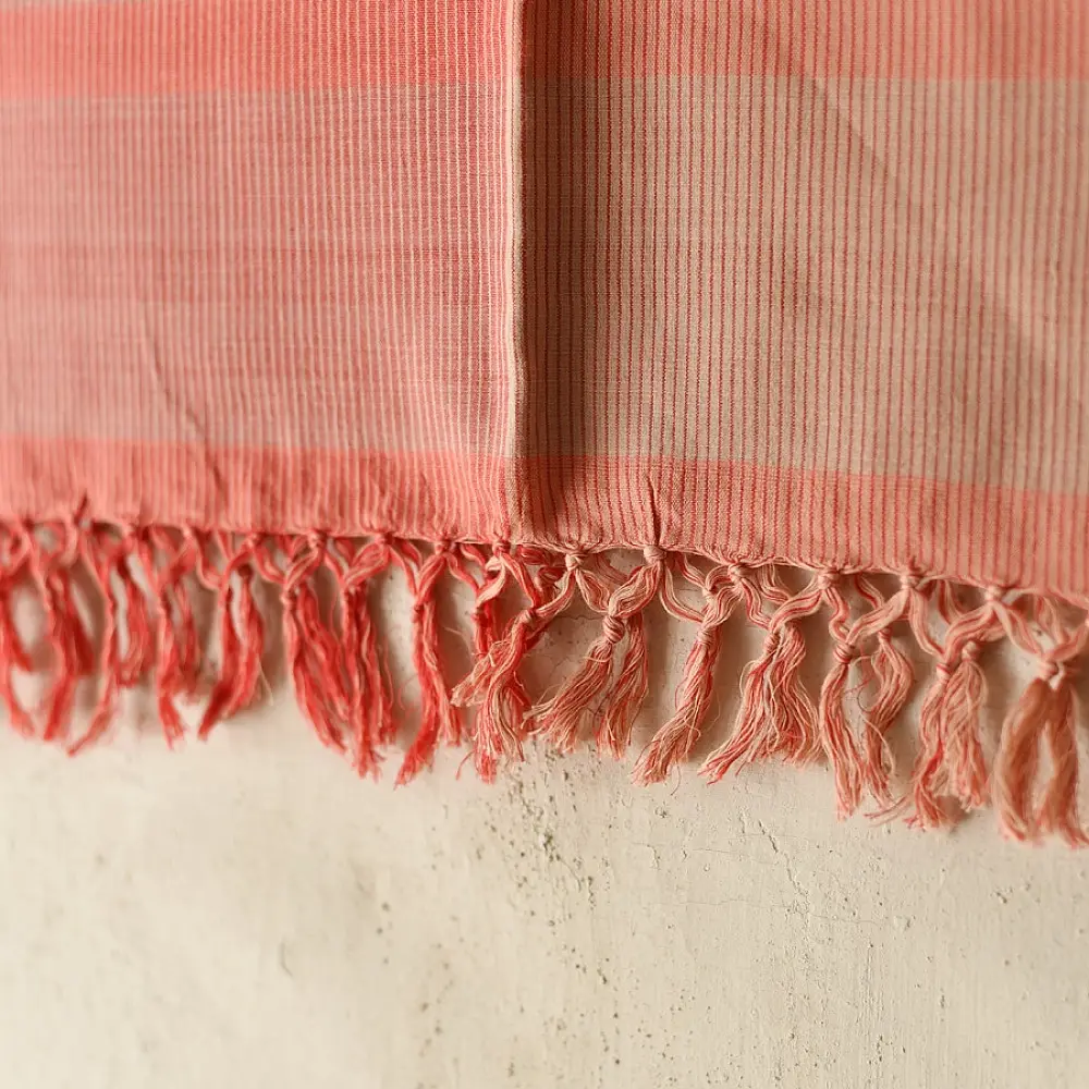 Buy Himalayan Handloom Cotton Stole Carrot Red