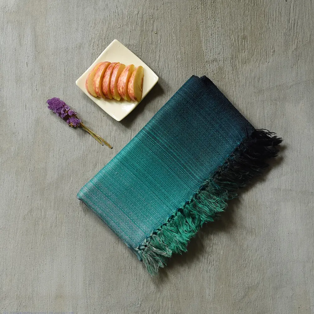 Shop Himalayan Handloom Woolen Teal Green stole