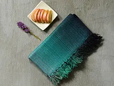 Falguni | Handloom Himalayan Woolen Stole ~ Teal Green