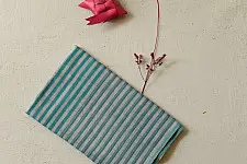 Mountain Loom ✜ Handloom Cotton Stole - Blue Stipes