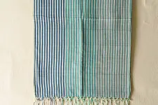 Mountain Loom ✜ Handloom Cotton Stole - Blue Stipes