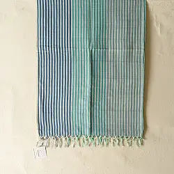 Mountain Loom ✜ Handloom Cotton Stole - Blue Stipes