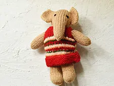 Guppy | Himalayan Knitted Woolen Soft Toy - Elephant (Red)