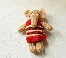 Guppy | Himalayan Knitted Woolen Soft Toy - Elephant (Red)