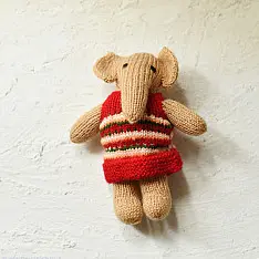 Guppy | Himalayan Knitted Woolen Soft Toy - Elephant (Red)