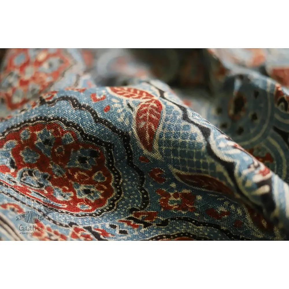 फ़लक ✽ Ajrakh Linen Saree ~ 01