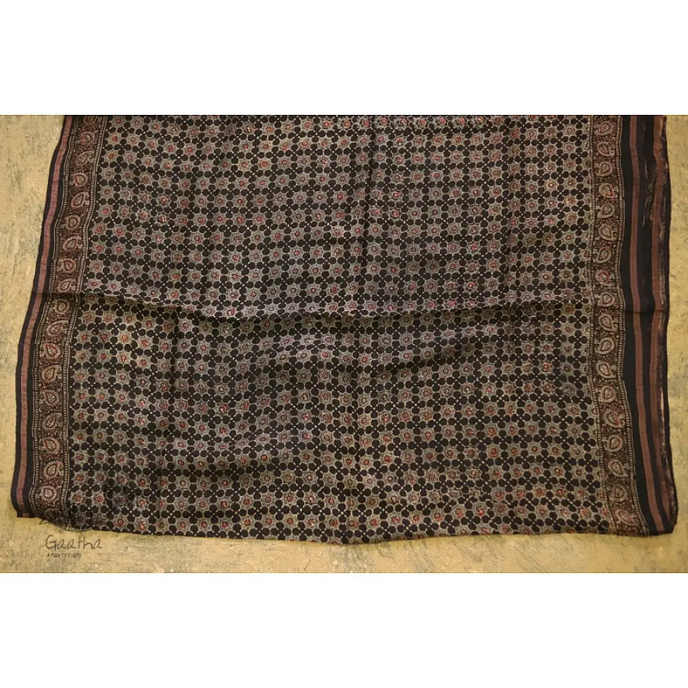 फ़लक ✽ Ajrakh Linen Saree ~ 19