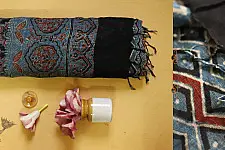 फ़लक ✽ Ajrakh Linen Saree ~ 13