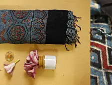 फ़लक ✽ Ajrakh Linen Saree ~ 13