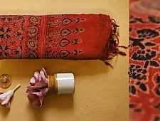 फ़लक ✽ Ajrakh Linen Saree ~ 24