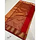 Handwoven Chanderi Silk Full Zari Saree - Red & Golden
