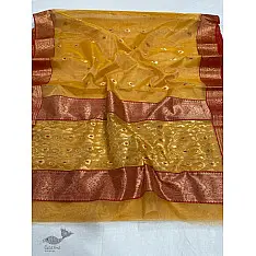 Padmapriya | Handwoven Chanderi saree - Mustard Yellow