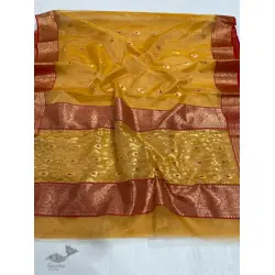 Padmapriya | Handwoven Chanderi saree - Mustard Yellow