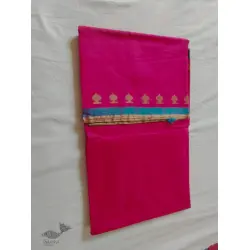 Padmapriya | Handwoven Chanderi Silk saree - Rani Pink